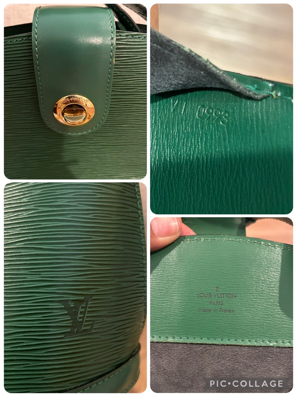 Louis Vuitton Cluny Green Epi Leather Bucket Shoulder Bag w/Entrupy Certificate - Picture 16 of 17